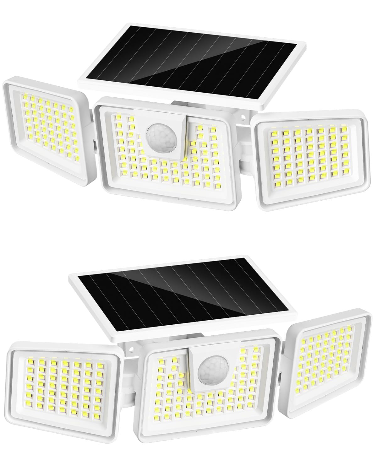 INCX 156 LED Solar Motion Lights Outdoor 2 Pack, 3 Heads Solar